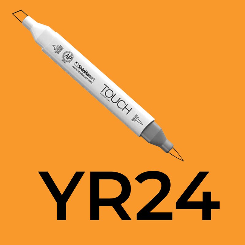 Alkoholový fix TOUCH Twin Brush Marker - oranžová