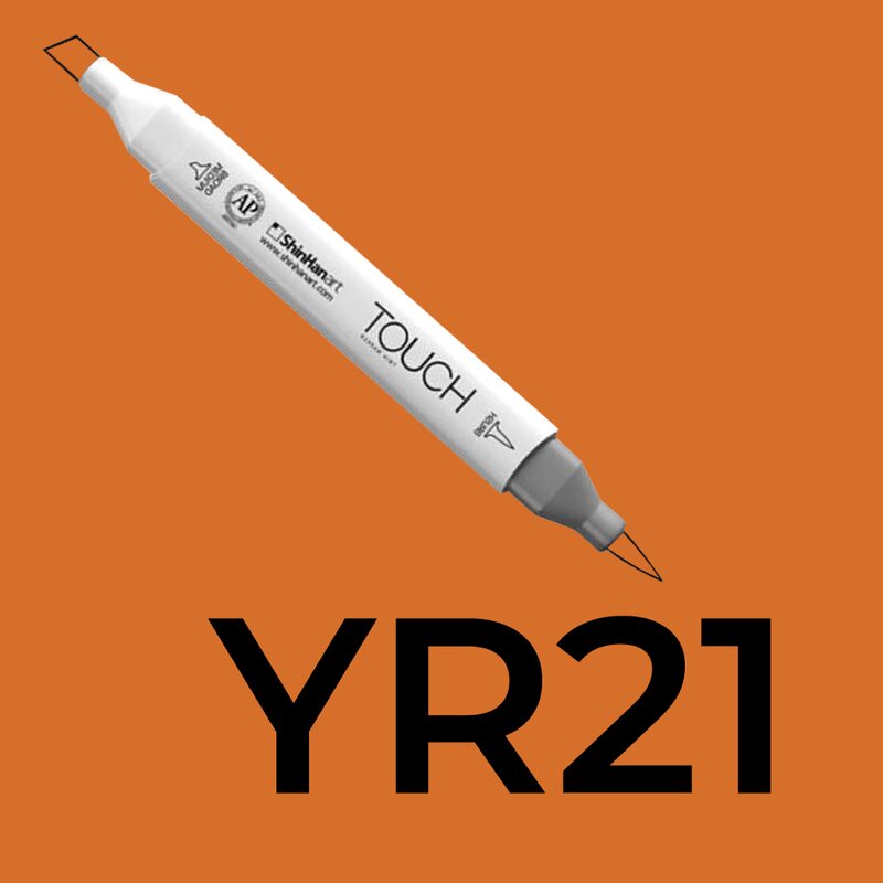 Alkoholový fix TOUCH Twin Brush Marker - oranžová