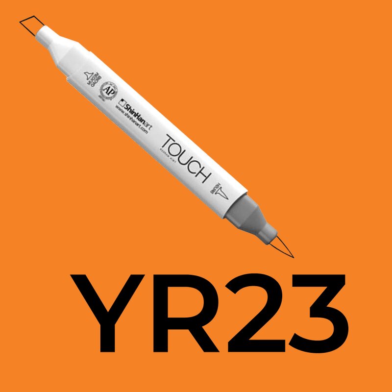 Alkoholový fix TOUCH Twin Brush Marker - oranžová