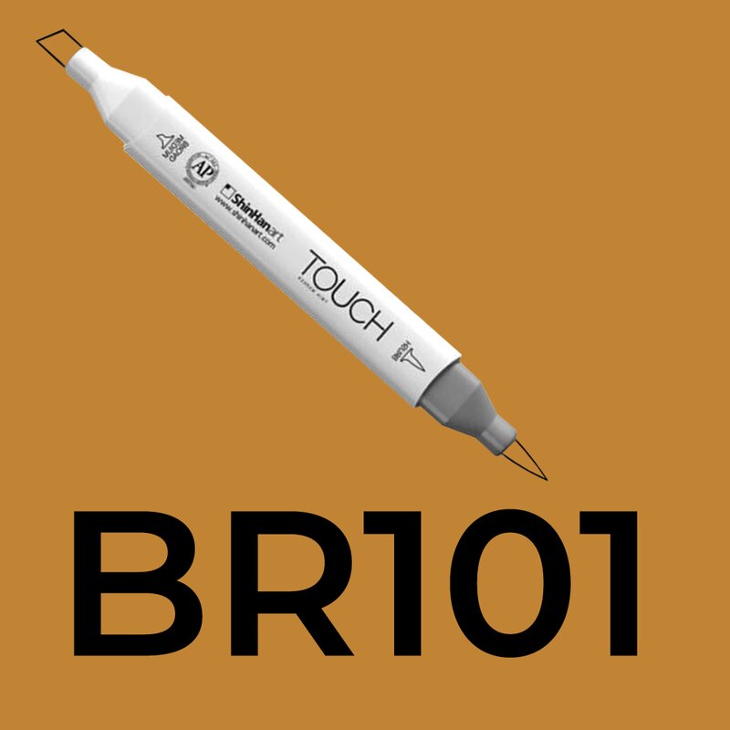 Alkoholový fix TOUCH Twin Brush Marker - oranžová