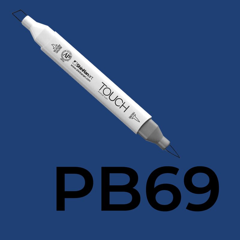 Alkoholový fix TOUCH Twin Brush Marker - modrá