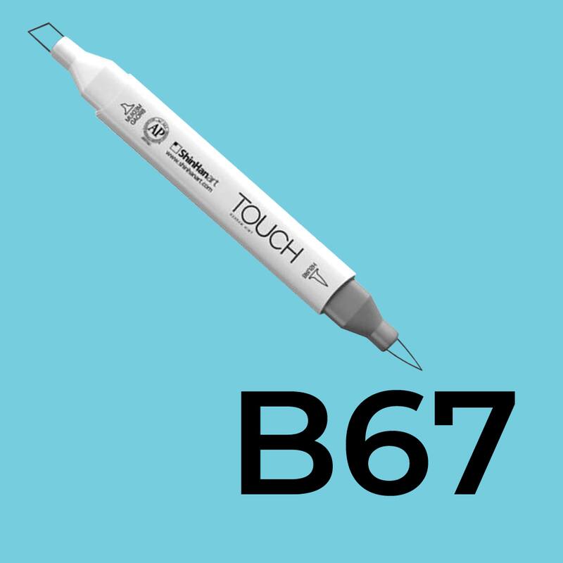 Alkoholový fix TOUCH Twin Brush Marker - modrá