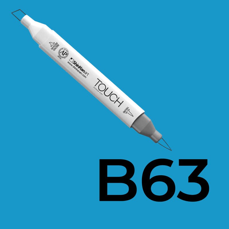 Alkoholový fix TOUCH Twin Brush Marker - modrá