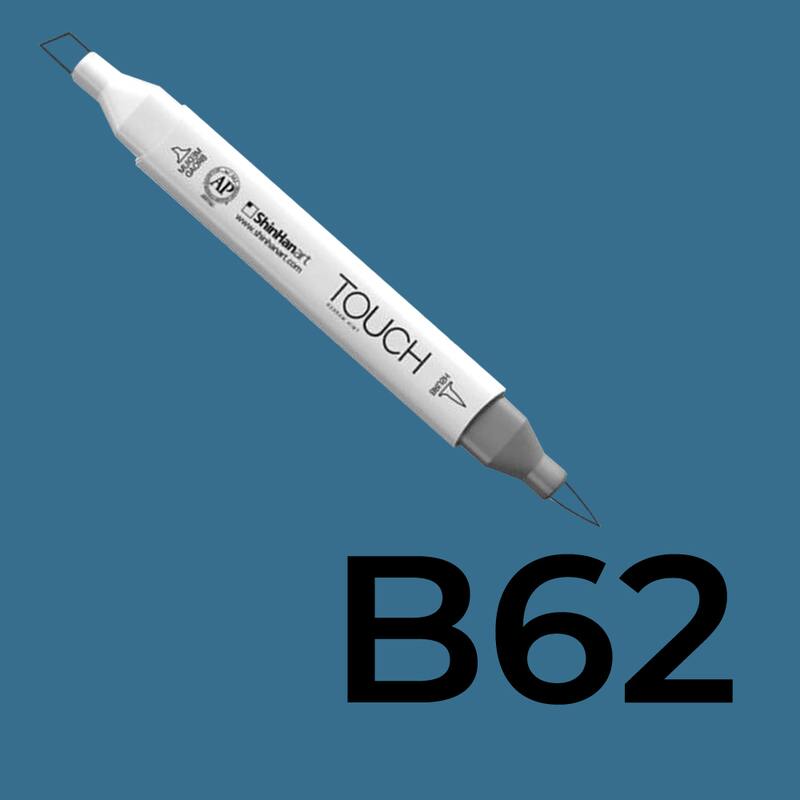 Alkoholový fix TOUCH Twin Brush Marker - modrá