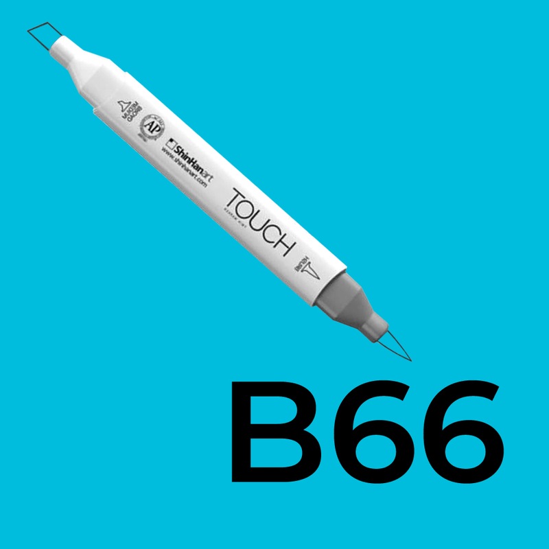 Alkoholový fix TOUCH Twin Brush Marker - modrá