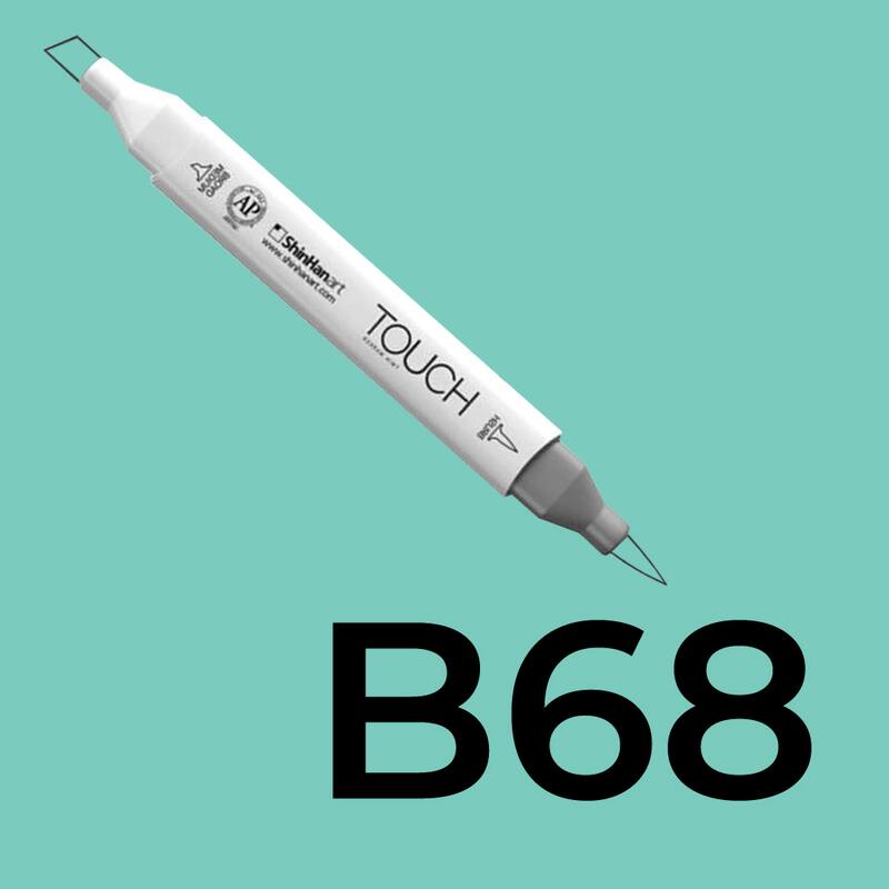 Alkoholový fix TOUCH Twin Brush Marker - tyrkysová