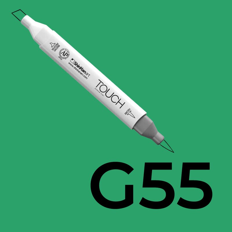 Alkoholový fix TOUCH Twin Brush Marker - zelená