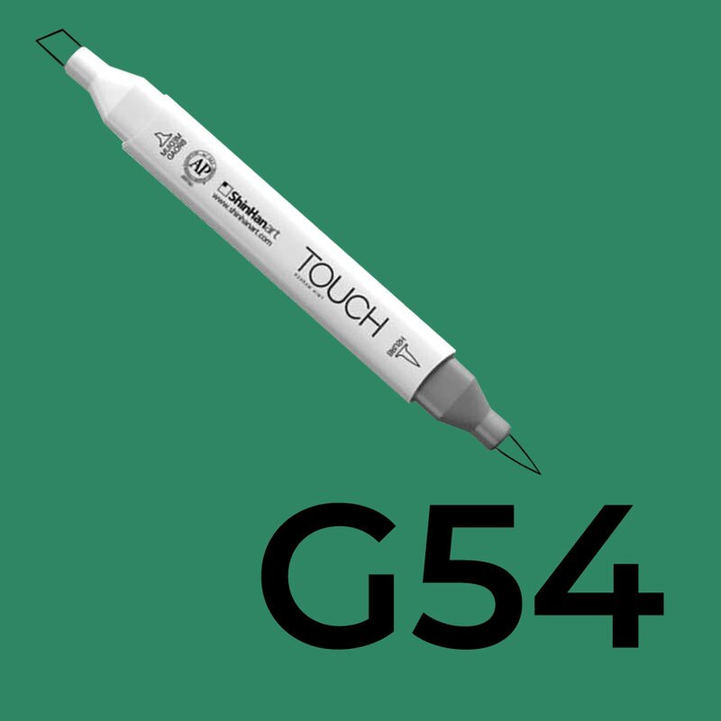 Alkoholový fix TOUCH Twin Brush Marker - zelená