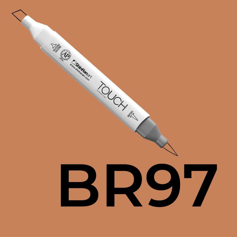 Alkoholový fix TOUCH Twin Brush Marker - hnědá