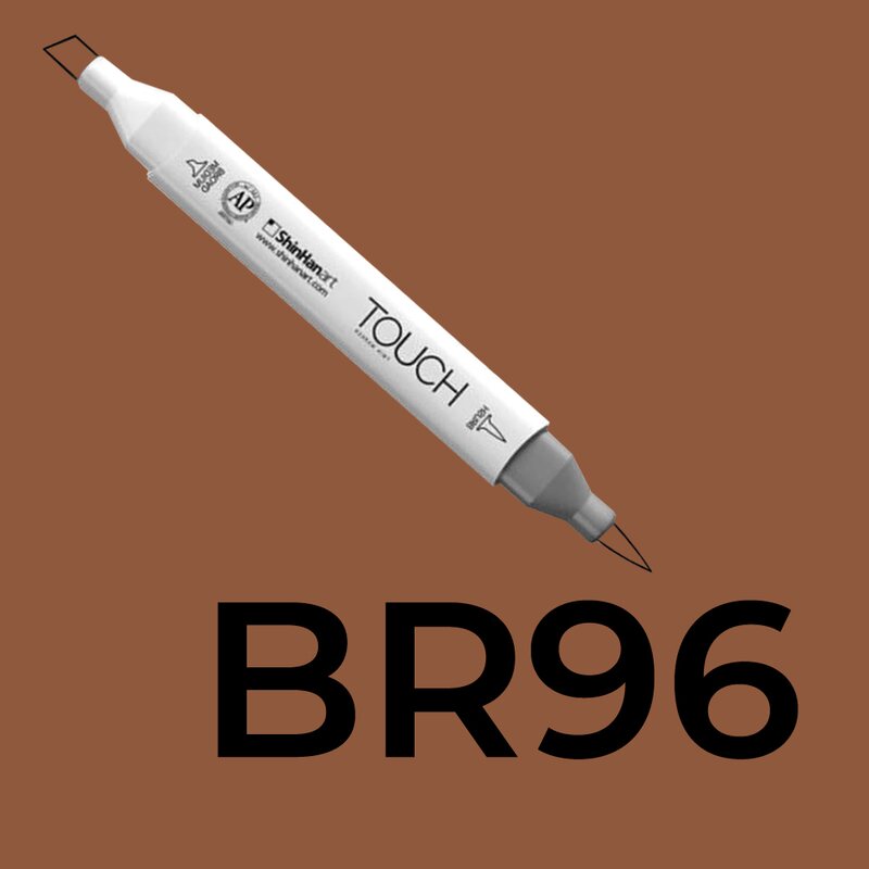 Alkoholový fix TOUCH Twin Brush Marker - hnědá