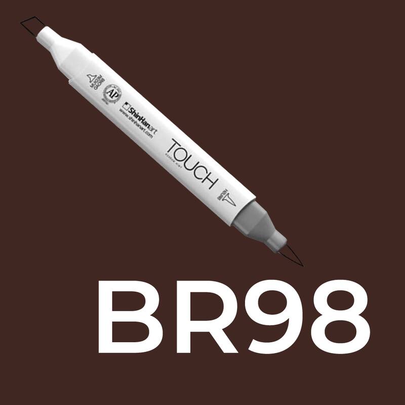 Alkoholový fix TOUCH Twin Brush Marker - hnědá