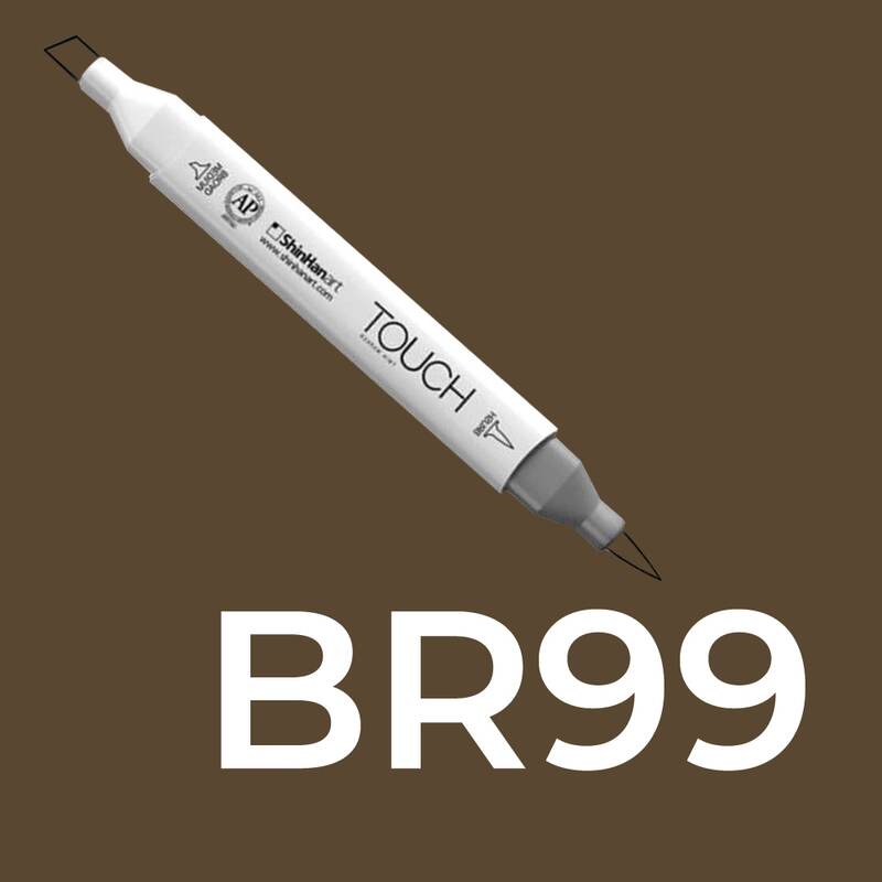 Alkoholový fix TOUCH Twin Brush Marker - hnědá