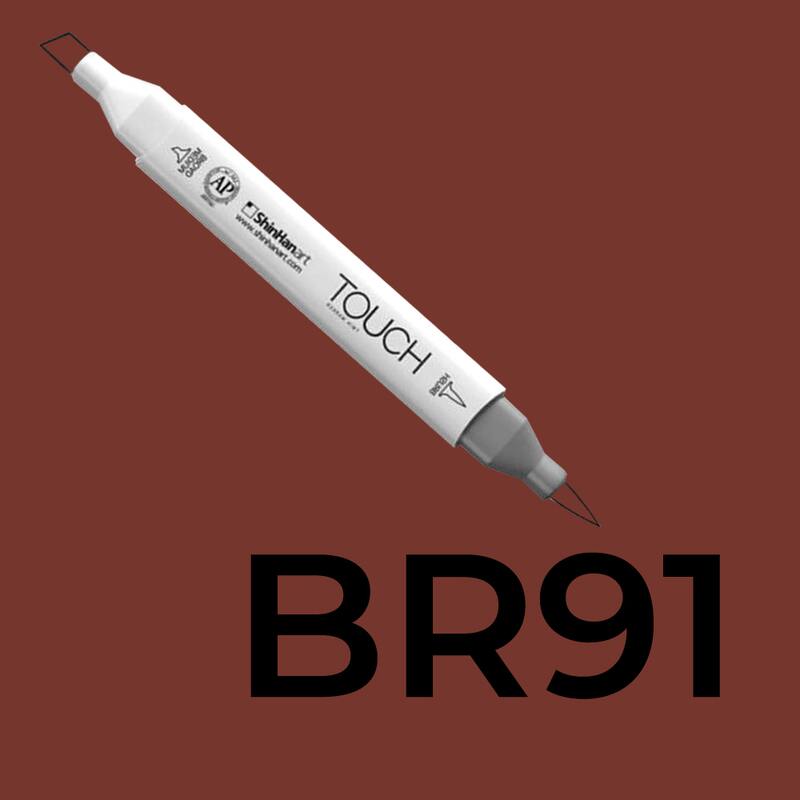 Alkoholový fix TOUCH Twin Brush Marker - hnědá