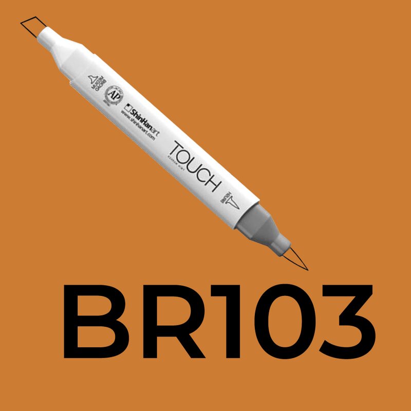 Alkoholový fix TOUCH Twin Brush Marker - hnědá