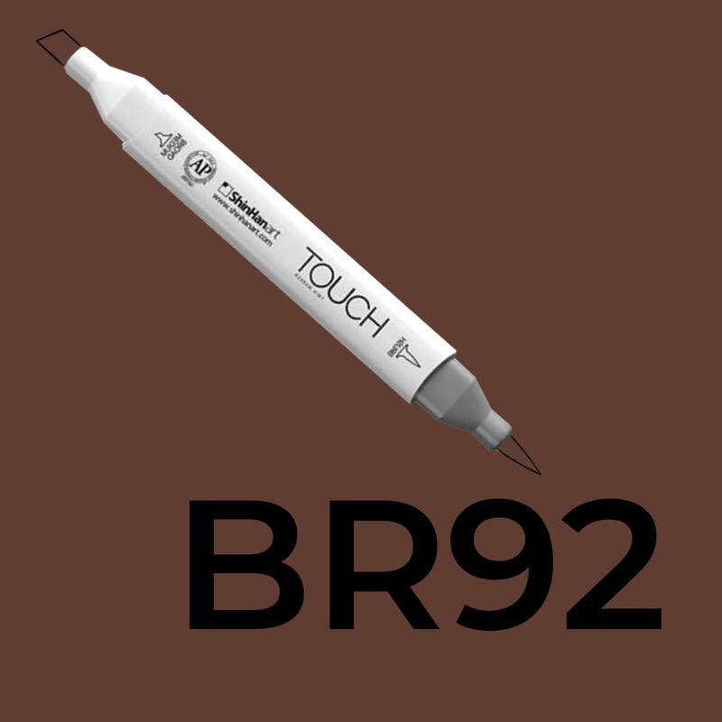 Alkoholový fix TOUCH Twin Brush Marker - hnědá