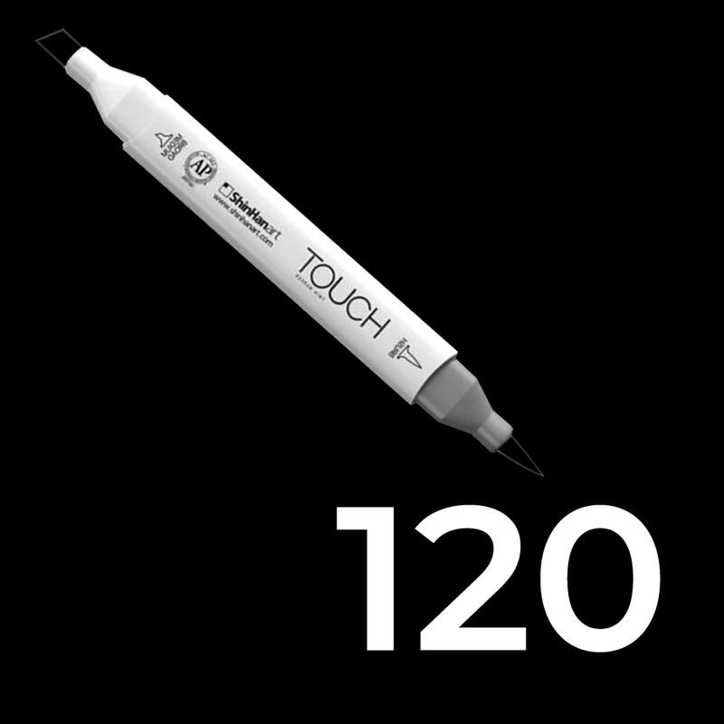 Alkoholový fix TOUCH Twin Brush Marker - černá - 120 Black