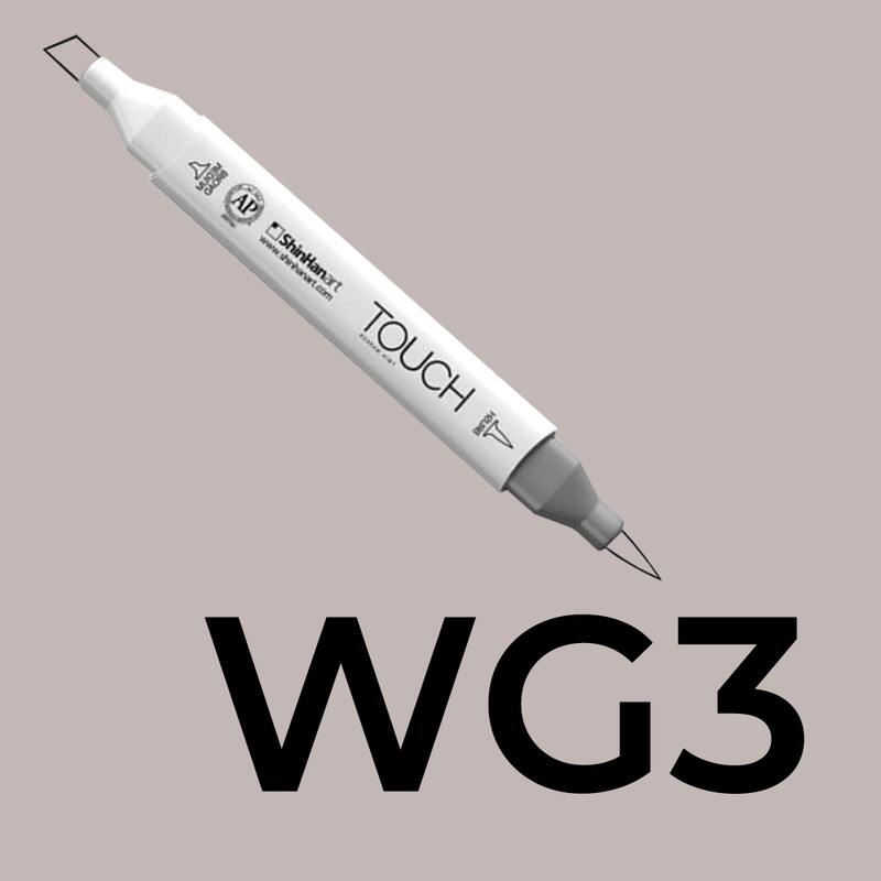 Alkoholový fix TOUCH Twin Brush Marker - šedá