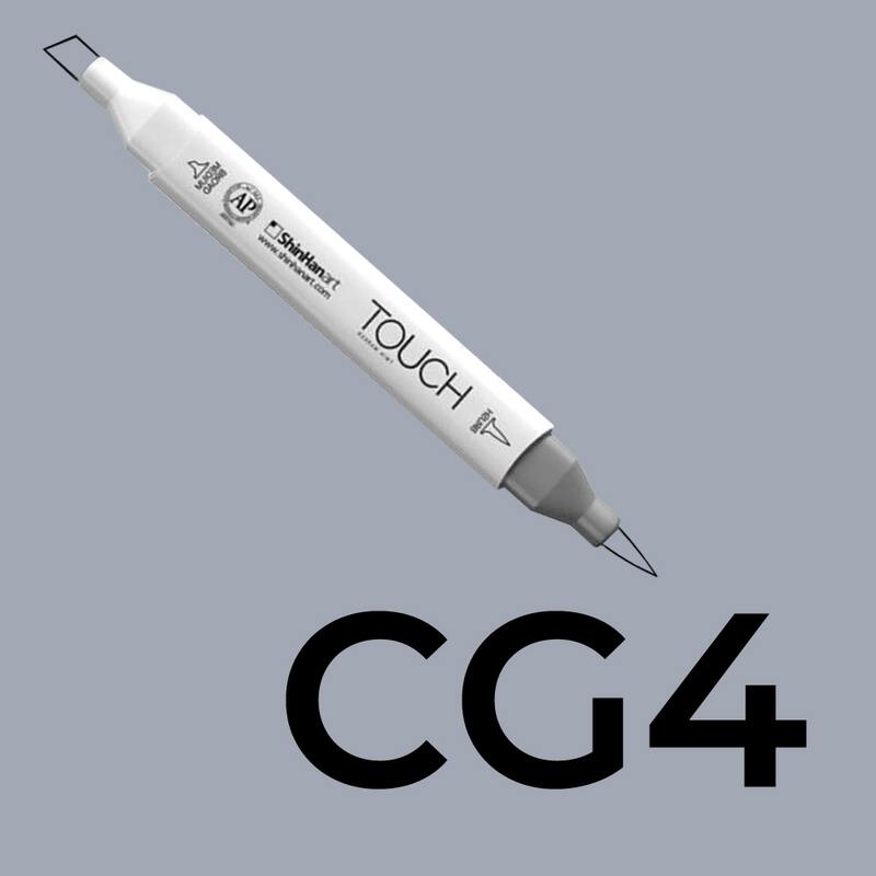 Alkoholový fix TOUCH Twin Brush Marker - šedá