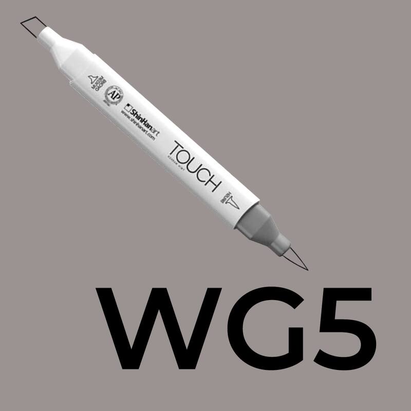 Alkoholový fix TOUCH Twin Brush Marker - šedá