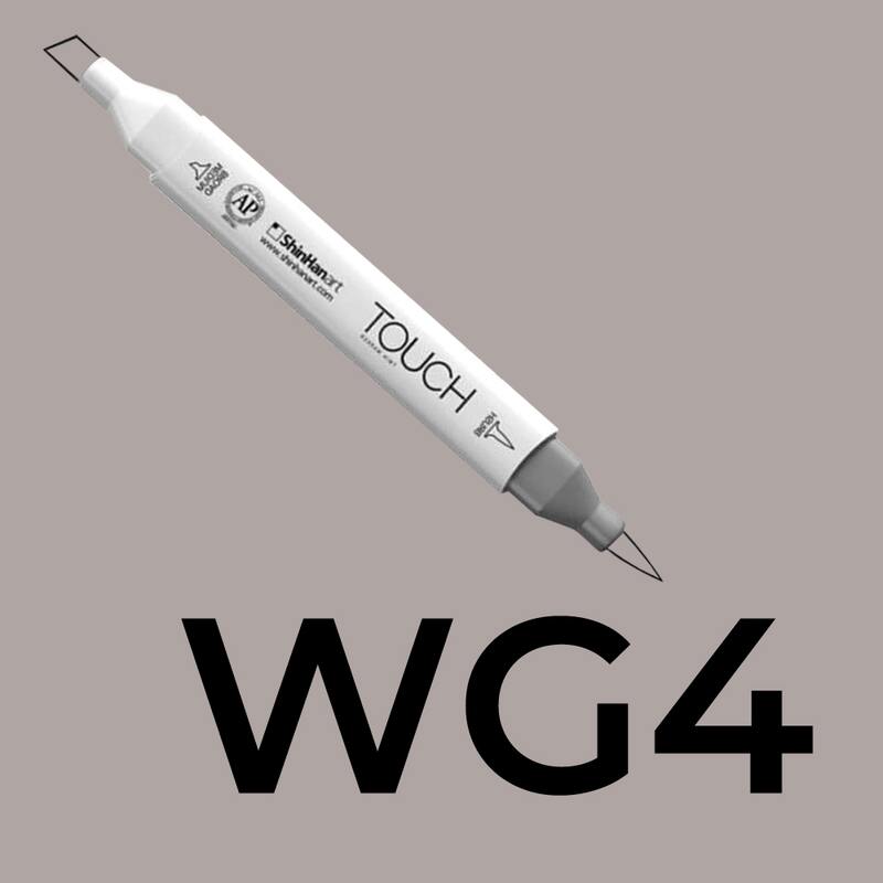 Alkoholový fix TOUCH Twin Brush Marker - šedá