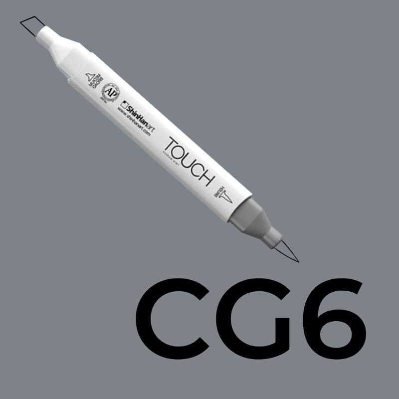 Alkoholový fix TOUCH Twin Brush Marker - šedá