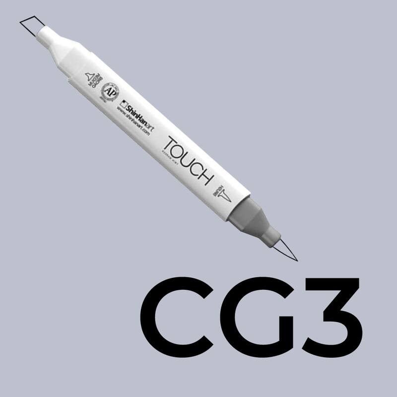 Alkoholový fix TOUCH Twin Brush Marker - šedá