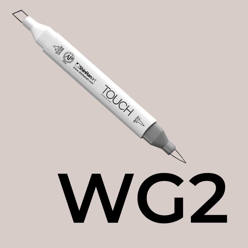 Alkoholový fix TOUCH Twin Brush Marker - šedá