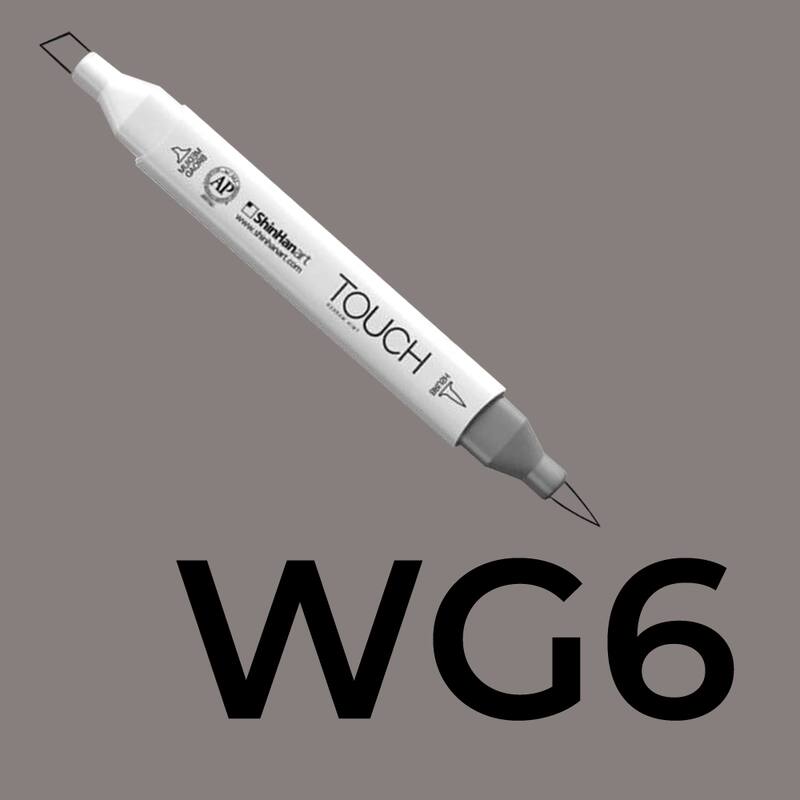 Alkoholový fix TOUCH Twin Brush Marker - šedá