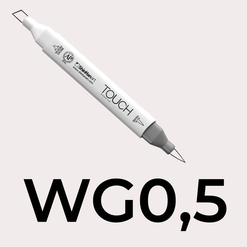 Alkoholový fix TOUCH Twin Brush Marker - šedá