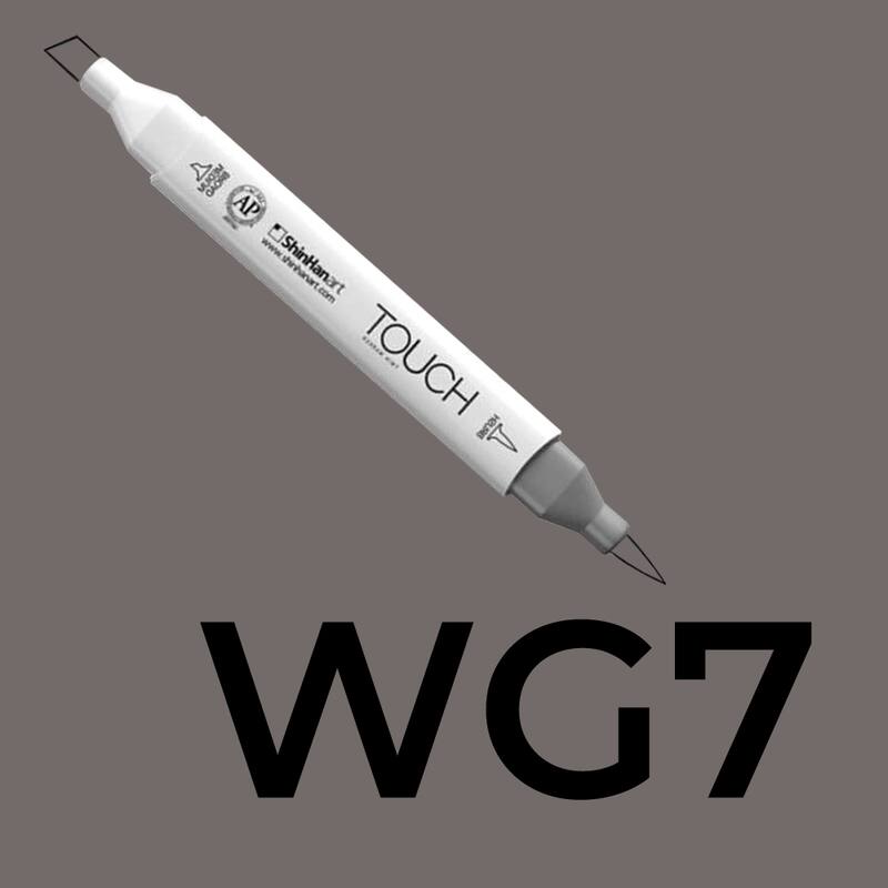 Alkoholový fix TOUCH Twin Brush Marker - šedá