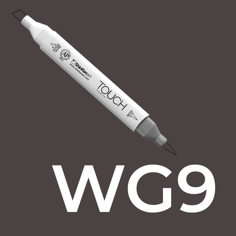 Alkoholový fix TOUCH Twin Brush Marker - šedá