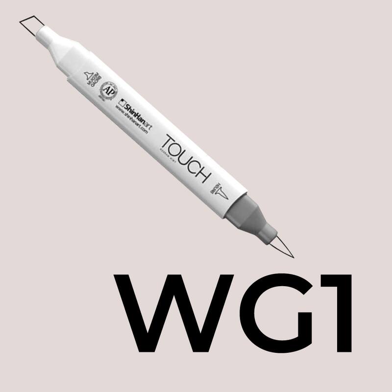 Alkoholový fix TOUCH Twin Brush Marker - šedá