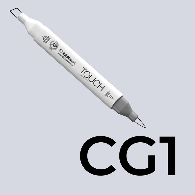 Alkoholový fix TOUCH Twin Brush Marker - šedá