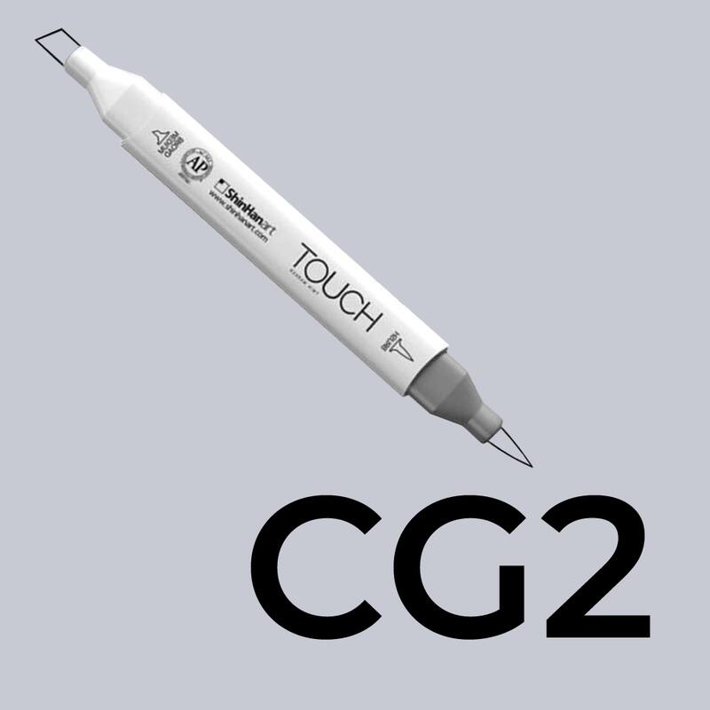 Alkoholový fix TOUCH Twin Brush Marker - šedá