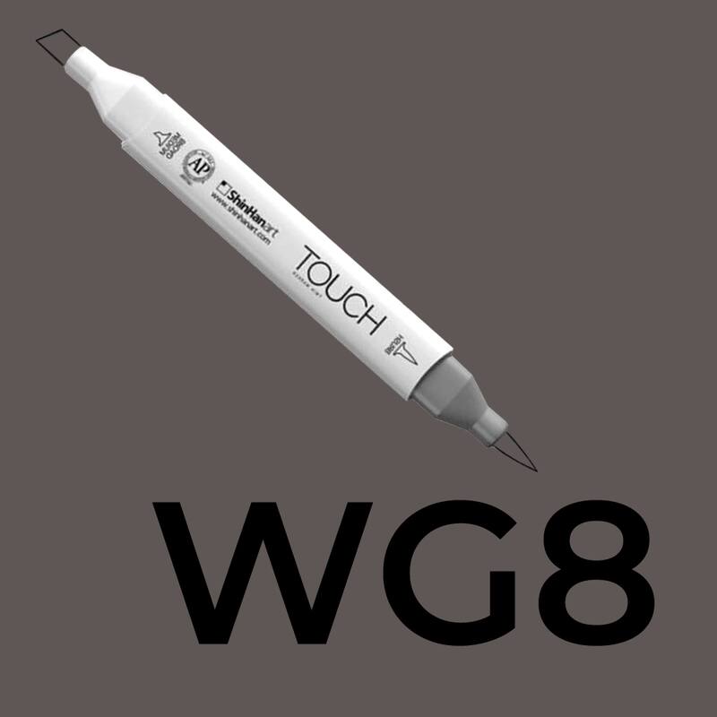 Alkoholový fix TOUCH Twin Brush Marker - šedá