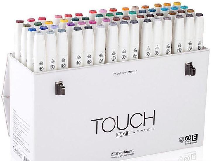 Alkoholové fixy TOUCH Twin Brush Marker, sada B - 60 ks - sada B - 60 ks