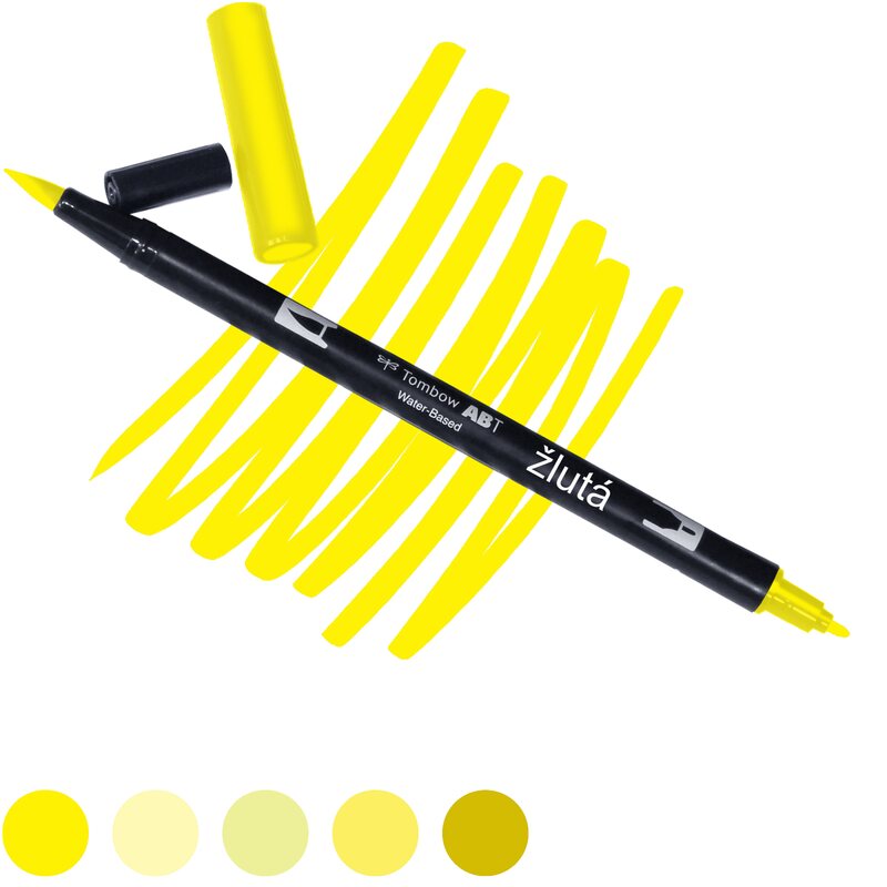 Akvarelový fix Tombow ABT Dual Brush - žlutá