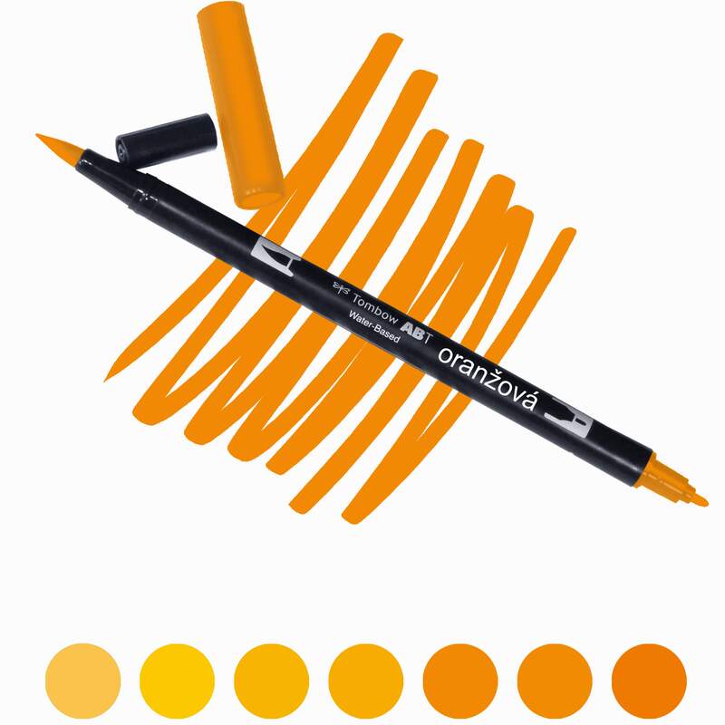 Akvarelový fix Tombow ABT Dual Brush - oranžová