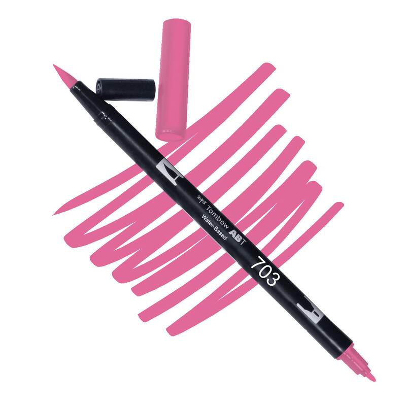 Akvarelový fix Tombow ABT Dual Brush - růžová