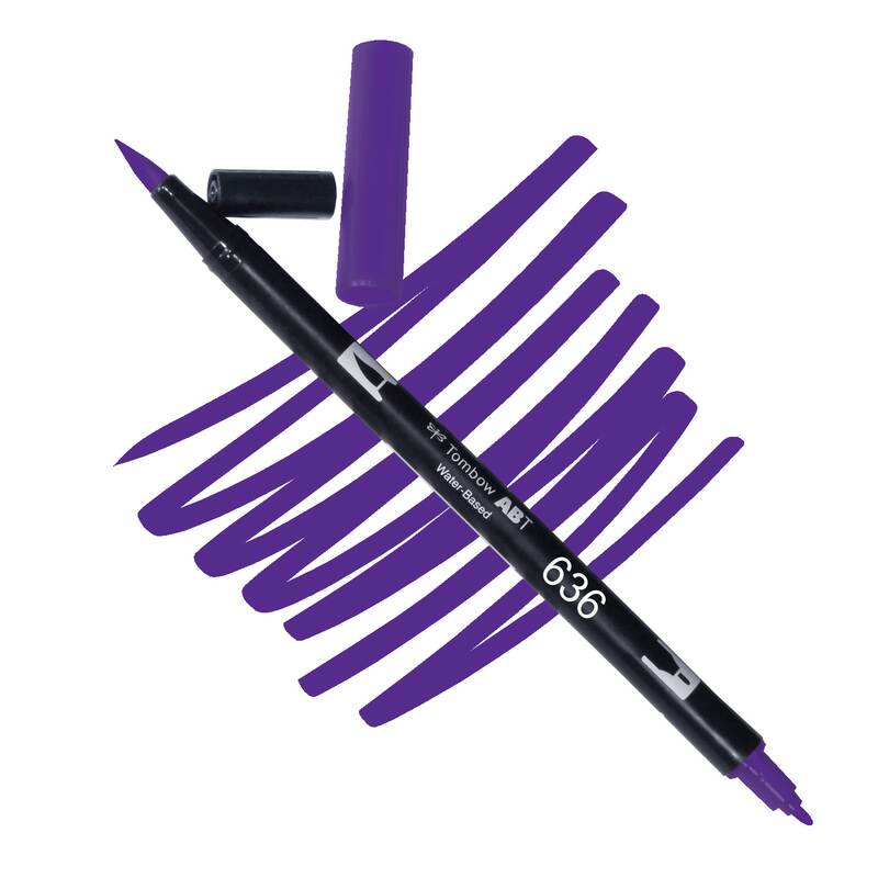 Akvarelový fix Tombow ABT Dual Brush - fialová