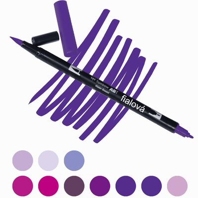 Akvarelový fix Tombow ABT Dual Brush - fialová