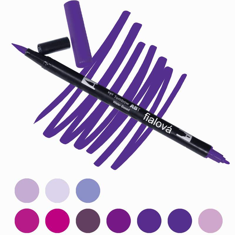 Akvarelový fix Tombow ABT Dual Brush - fialová