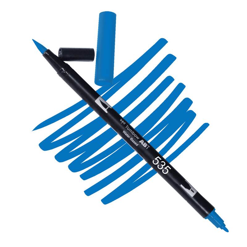 Akvarelový fix Tombow ABT Dual Brush - modrá