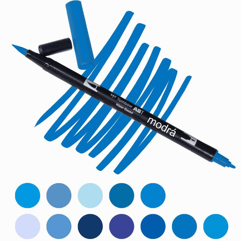 Akvarelový fix Tombow ABT Dual Brush - modrá