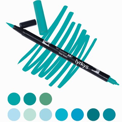 Akvarelový fix Tombow ABT Dual Brush - tyrkysová