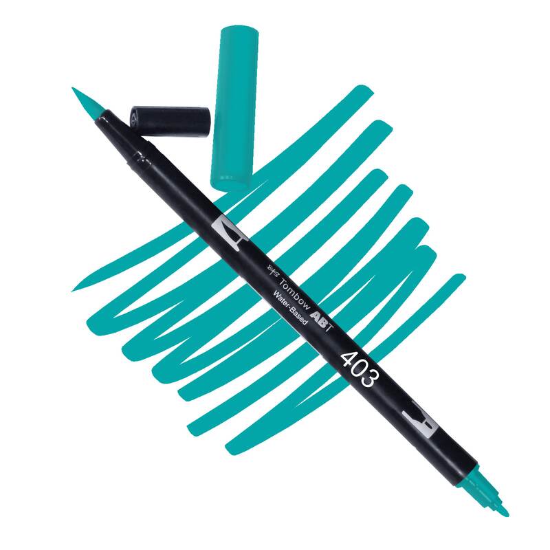 Akvarelový fix Tombow ABT Dual Brush - tyrkysová