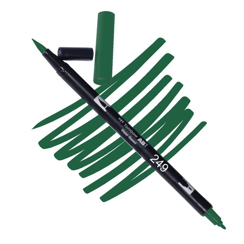 Akvarelový fix Tombow ABT Dual Brush - zelená