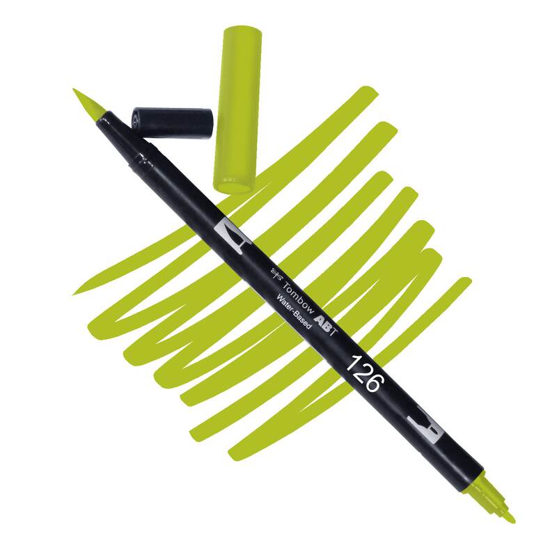 Akvarelový fix Tombow ABT Dual Brush - zelená