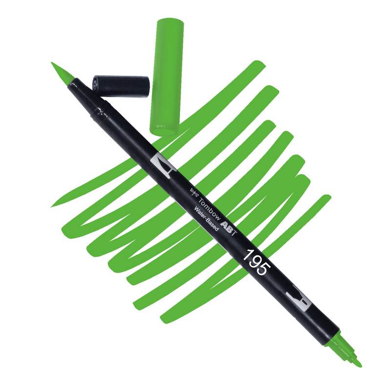 Akvarelový fix Tombow ABT Dual Brush - zelená