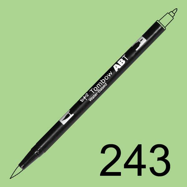 Akvarelový fix Tombow ABT Dual Brush - zelená